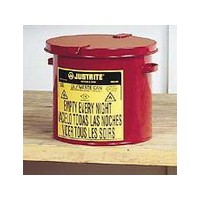 Justrite Manufacturing Co 09200 Justrite 2 Gallon Red Oily Waste Countertop Can